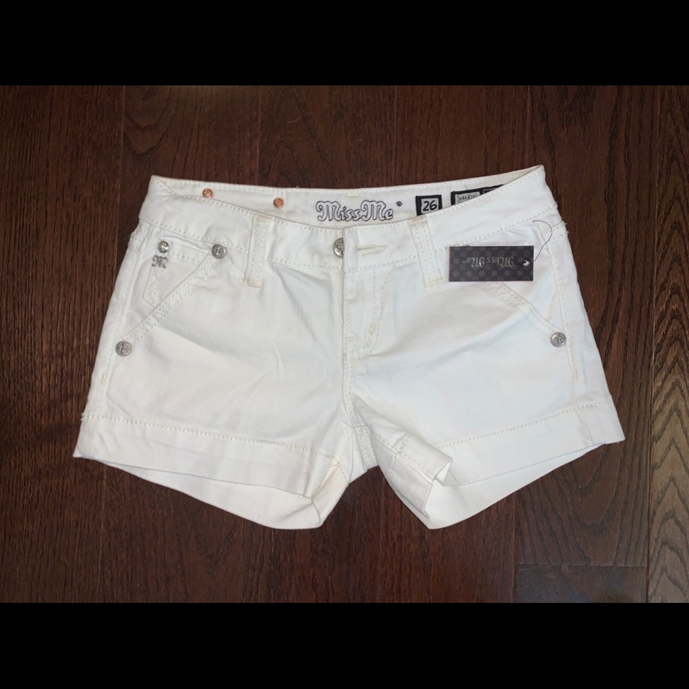 White Miss Me Jean Shorts